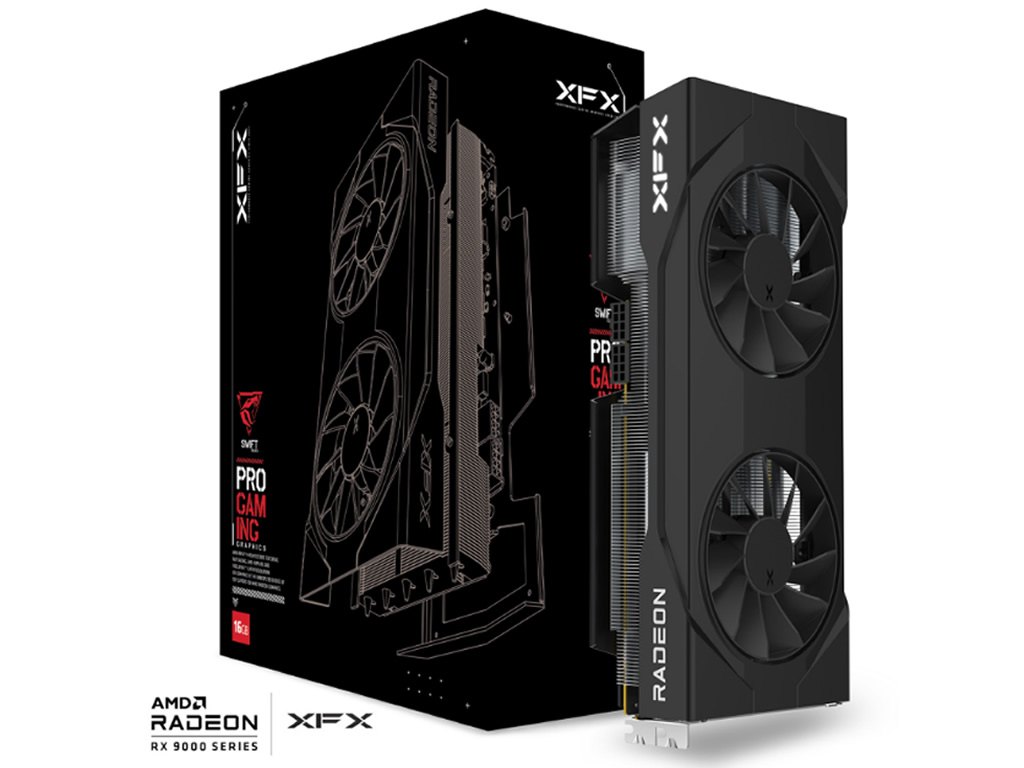 XFX、デュアルファン仕様のRadeon RX 9070 XT「Swift AMD Radeon RX