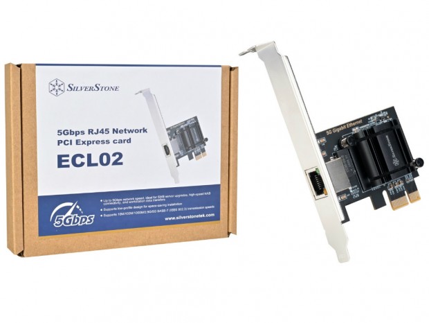 SilverStone、ロープロファイル対応の5ギガビットLANカード「ECL02」