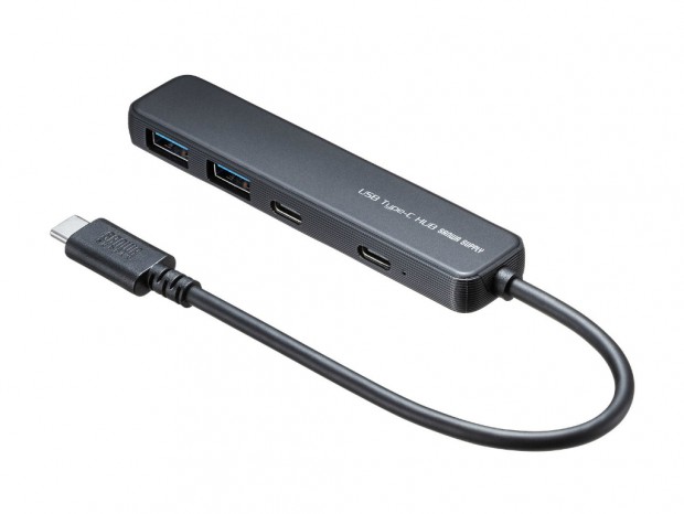 最大100WのPD給電に対応するスリム4ポートUSBハブがサンワサプライから