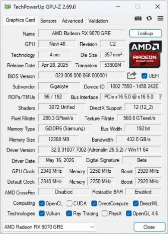 Radeon RX 9070 GRE