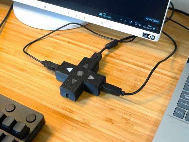 十字キー型ゼロ遅延USB切替器