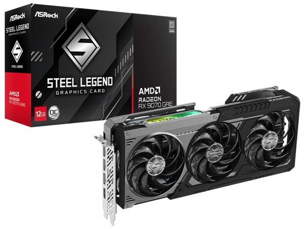 ASRock、黒基調グラフィックスカード「Radeon RX 9070 GRE Steel Legend Dark 12GB OC」