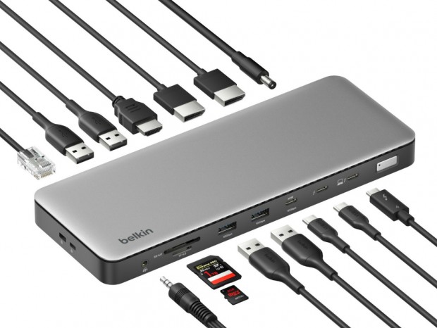 ベルキン、96W給電や2.5G LAN搭載の14-in-1 Thunderboltドッキングステーション