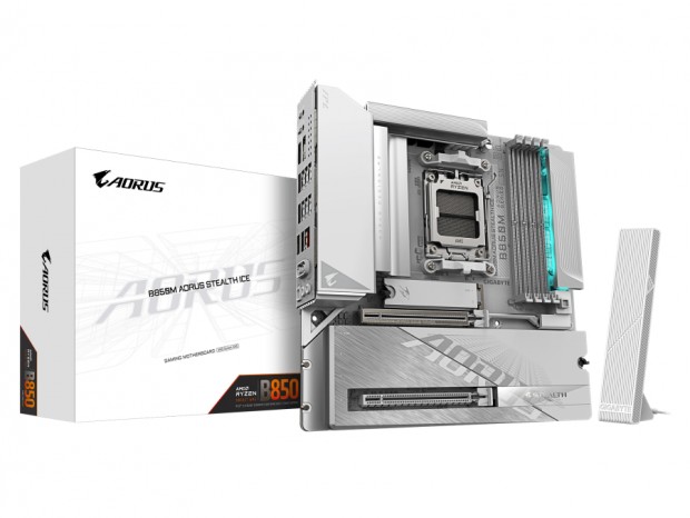 黒・白2色のB850背面コネクタMicroATXマザーボード、GIGABYTE「B850M AORUS STEALTH」