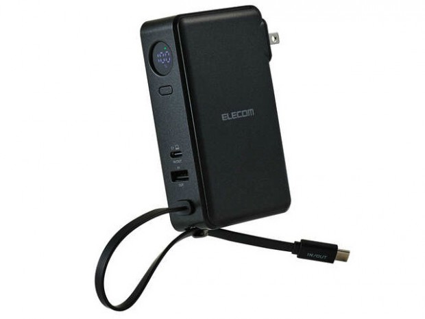 AC充電器とUSB Type-Cケーブルが一体化した3-in-1モバイルバッテリーがエレコムから