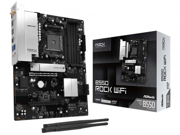 ASRock「Rock」シリーズ、Wi-Fi 6Eと2.5G LAN搭載AM4マザー「B550 Rock WiFi」発売