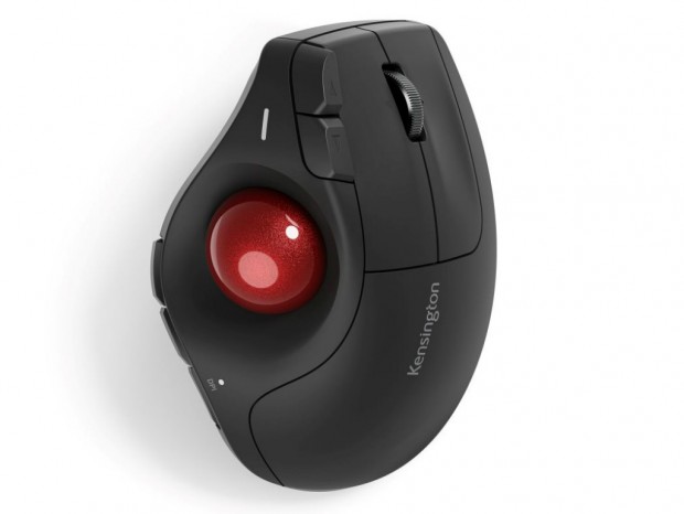 Kensington、約60°の縦型設計を採用した親指操作トラックボール