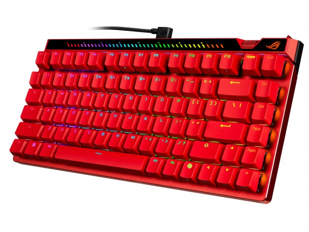 独自磁気スイッチ採用75％キーボード、ASUS「Falchion Ace 75 HE」に真っ赤な新色追加