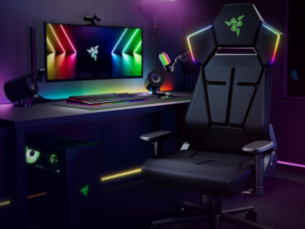 300以上のタイトルと連動して光るワイヤレスゲーミングチェア、Razer「Soma Chroma」