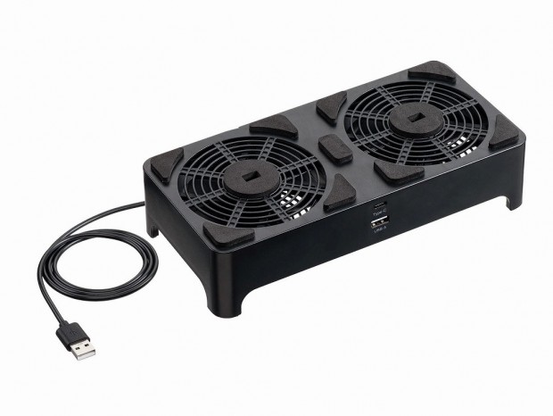 サンワダイレクト、置くだけで自動冷却してくれるデュアルファンの小型クーラー