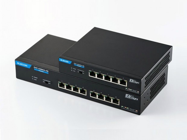 エレコム、全ポート10ギガビット対応のスイッチングハブ「EHC-XMA-HB」シリーズ