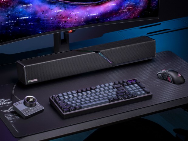 ASUS、4K/120Hzパススルー対応ゲーミングサウンドバー「ROG Gjallar」