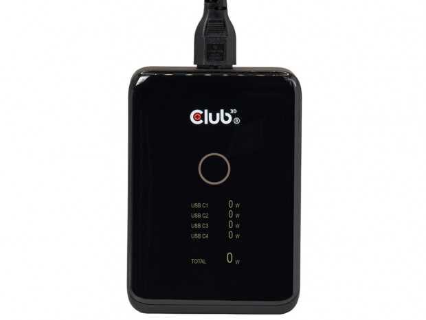 Club 3D、LEDディスプレイ搭載で合計240W出力対応のUSB-C充電ステーション