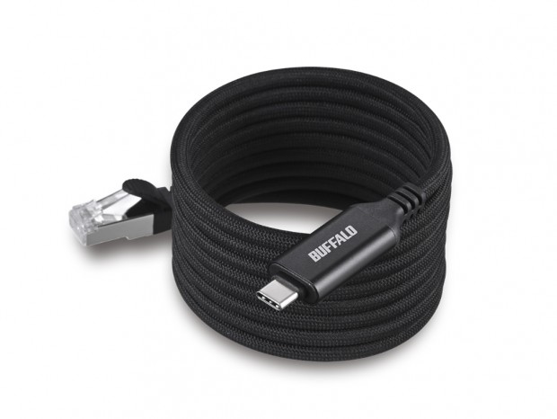 磁力でまとまるUSB Type-C LAN変換ケーブルがバッファローから