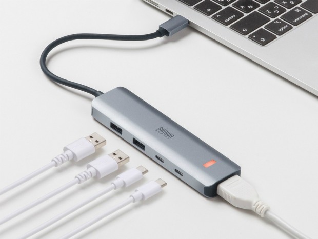 LEDの色で解像度がわかるHDMI付きUSB Type-Cハブがサンワサプライから