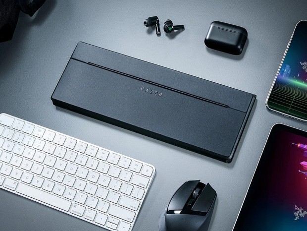 Razer、タブレットやポータブルゲーミングPC用スタンドになるキーボード保護ケース「Folio」