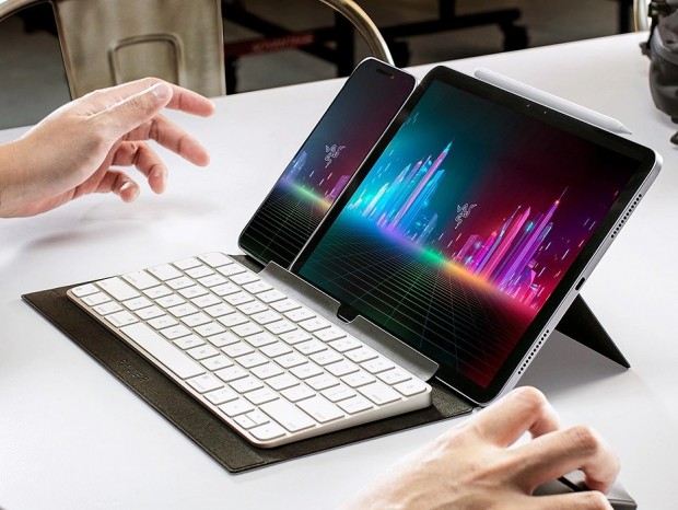 Razer、タブレットやポータブルゲーミングPC用スタンドになるキーボード保護ケース「Folio」