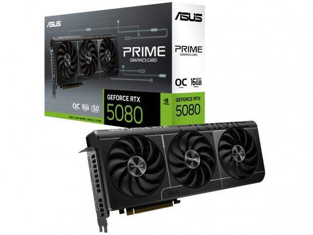 ASUS、Amazon専売の2.5スロット厚GeForce RTX 5080「PRIME-RTX5080-O16G-EVO」