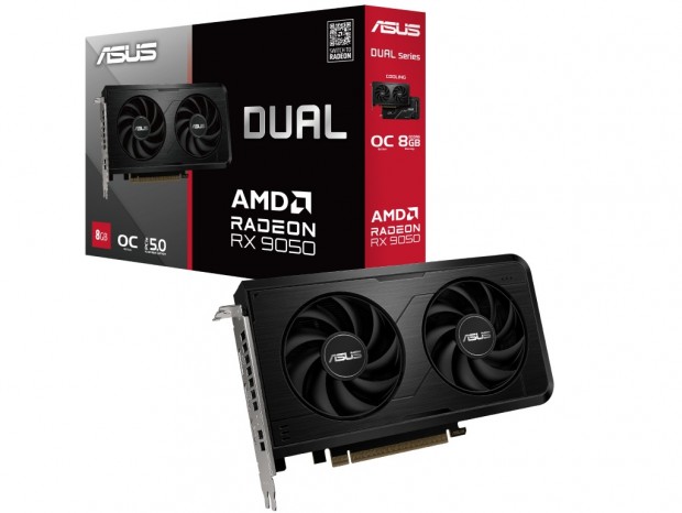 長さ203mmのRadeon RX 9050グラフィックスカード、ASUS「DUAL-RX9050-O8G」発売