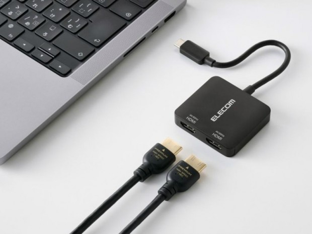 2ポートのHDMIを増設できるUSB Type-C変換アダプターがエレコムから