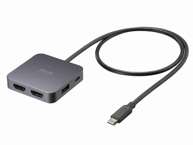 サンワサプライ、4K/60Hzの2画面出力が可能な6-in-1の薄型Type-Cハブを発売