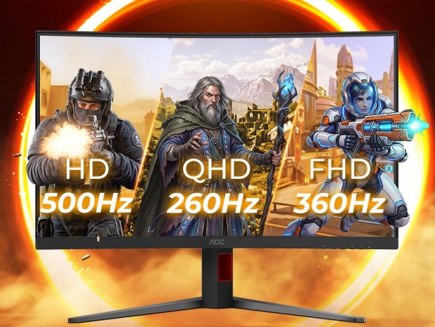 AOC、QHD 260HzからHD 500Hzまで切り替えられるゲーミングディスプレイ3機種