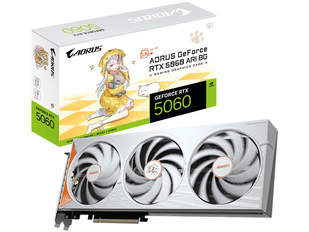 神鷹凛を描いたGIGABYTE「AORUS GeForce RTX 5060 ARI 8G」が正式発表