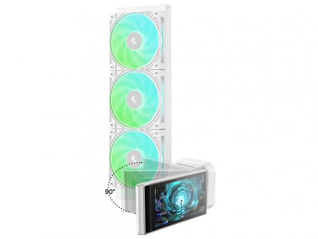 DeepCool、4.5型ディスプレイ搭載の白い360mm水冷「LT360 VISION WH ARGB」発売
