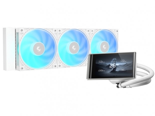 DeepCool、4.5型ディスプレイ搭載の白い360mm水冷「LT360 VISION WH ARGB」発売