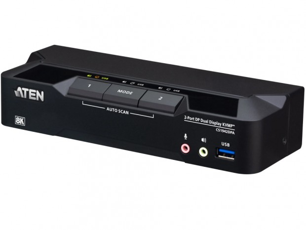 8Kデュアルディスプレイ対応のKVMPスイッチ、ATEN「CS1942DPA」発売