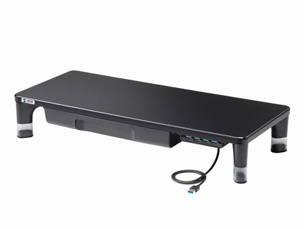 USBハブ＆引き出し付きの多機能モニタースタンドがサンワから