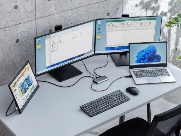 USB Type-Cケーブル1本で3画面同時出力に対応する変換アダプター