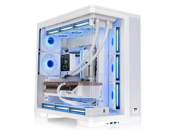 曲面強化ガラス採用のパノラマデザインPCケース、Thermaltake「Arcus 380 TG ARGB」