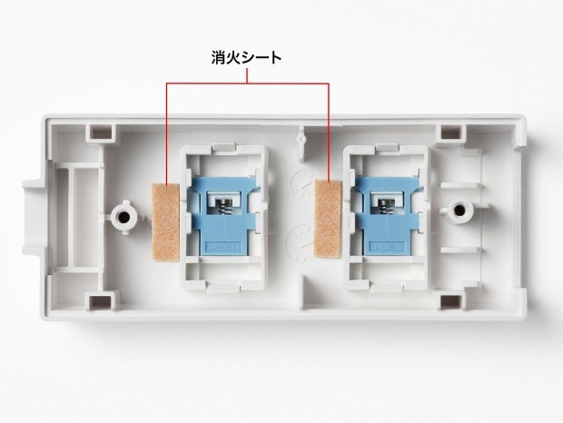 内部に消火剤を仕込んだ火災予防電源タップがサンワサプライから