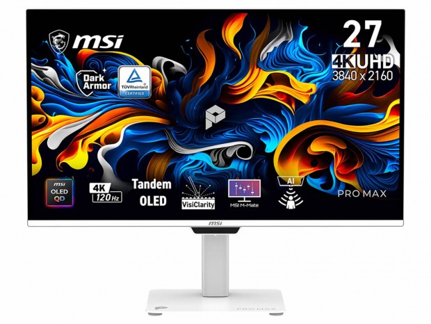 MSI、明るさ30％向上の5層QD-OLED搭載プロ向け4Kディスプレイ「PRO MAX 271UPXW12G」