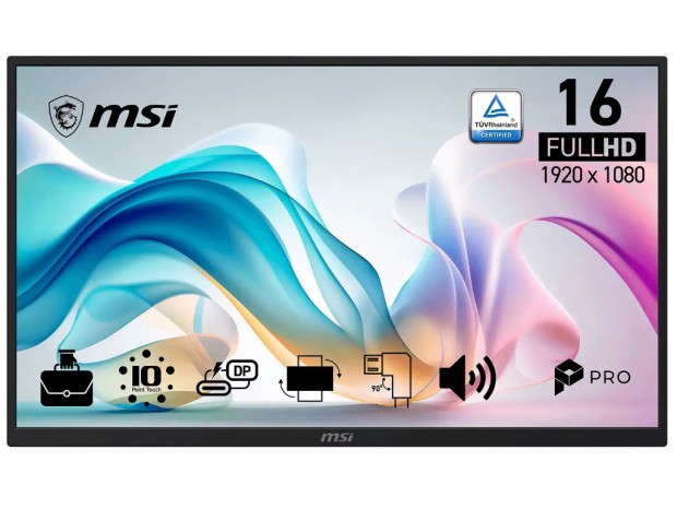 10点マルチタッチ対応15.6型フルHDモバイルディスプレイ、MSI「PRO MP161E6T」発売