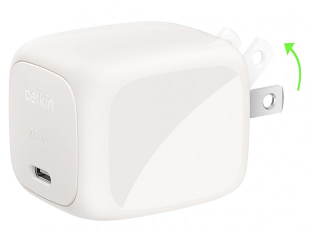 待機電力0.005W未満、ベルキンが75W GaN充電器を発売