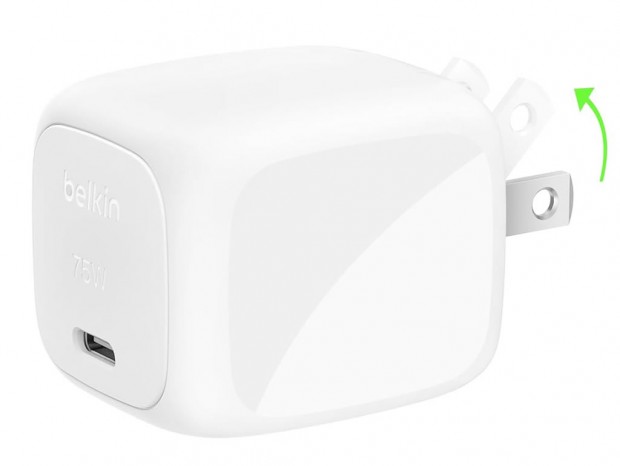 待機電力0.005W未満、ベルキンが75W GaN充電器を発売