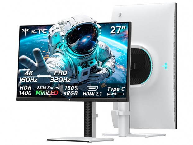 Mini LEDの分割数が2倍の2,304ゾーンに。KTCの27型4Kゲーミング液晶「M27P6S」11月発売