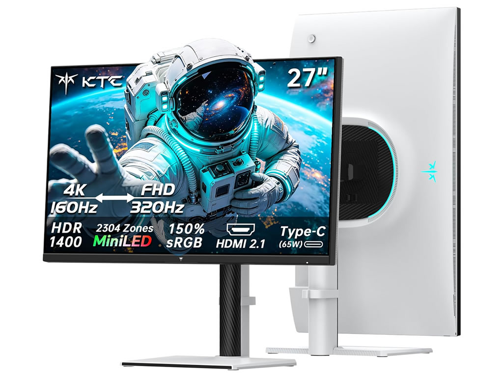 Mini LEDの分割数が2倍の2,304ゾーンに。KTCの27型4Kゲーミング液晶
