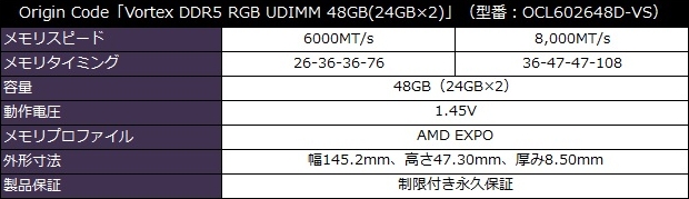 Vortex DDR5 RGB UDIMM