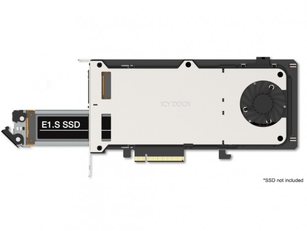 ICY DOCK、2台のE1.S SSDをリムーバブルドライブ化するPCIe 5.0拡張カード