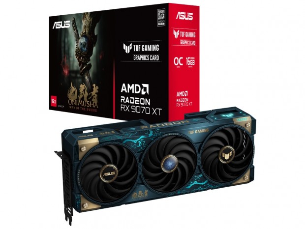ASUS、ブルーにゴールドが映える「鬼武者」コラボRadeon RX 9070 XT発表