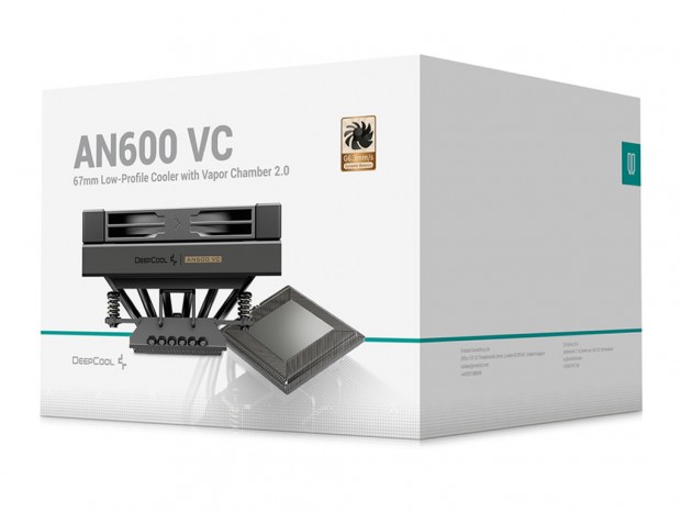 全高67mmで最大220W TDPに対応、DeepCoolのトップフロー型CPUクーラー「AN600 VC」