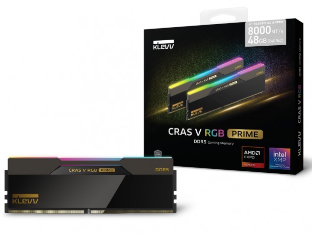 KLEVV、低レイテンシ駆動のオーバークロックDDR5メモリ「CRAS V RGB PRIME DDR5」